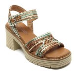 Softwaves sandaal biege raffia 8.96.09